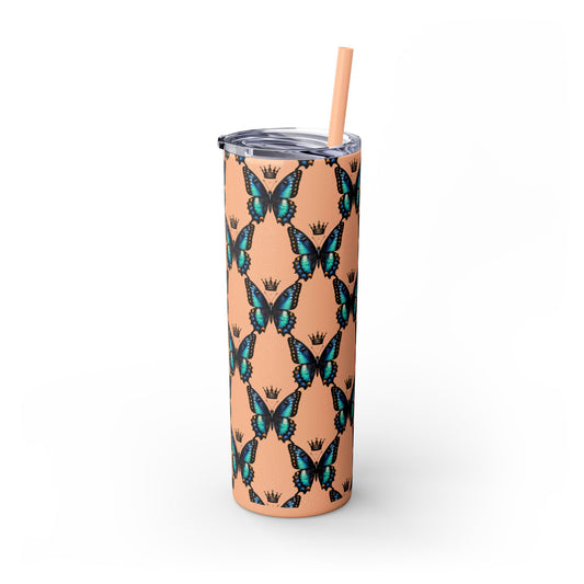 Royal Butterfly Sips Skinny Tumbler with Straw