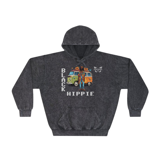 Black Hippie Mineral Wash Hoodie – Van Life Vibes